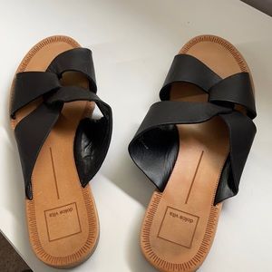 Black flat sandals